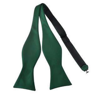 Mens Solid Bowtie Woven Self Tie